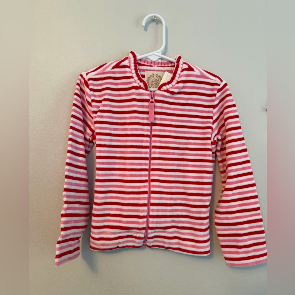 The Beaufort Bonnet Company Pink and Red Velour Zip Up Jacket